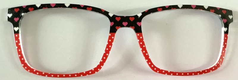 PAIR Kirby Topper; red and black heart/dot split