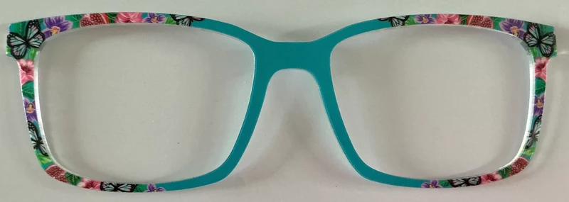 PAIR Kirby Topper; teal/butterflies split