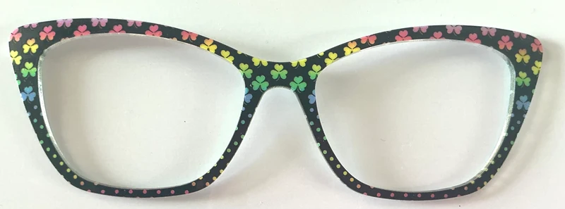 PAIR Wanda Topper; rainbow shamrocks on black