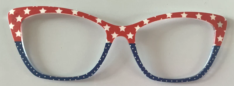 PAIR Wanda Topper; red stars/blue dot split