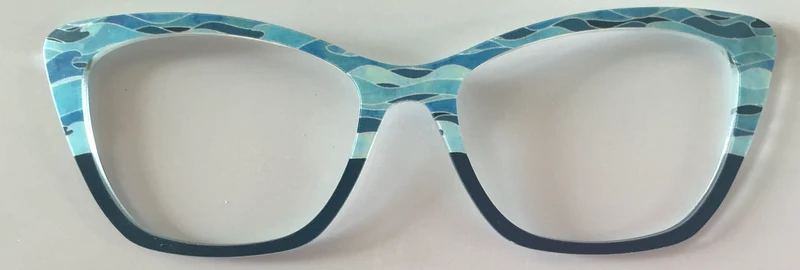 PAIR Wanda Topper; sky/black split