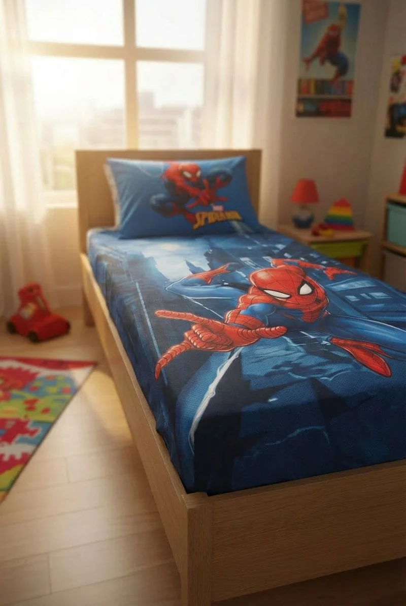 Carillo Parure Lenzuolo Piazzato 100% cotone 160x290 Spiderman - 1 Piazza con 1 Federa
