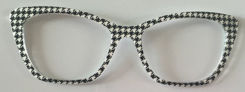 PAIR Wanda Topper; black and white houndstooth