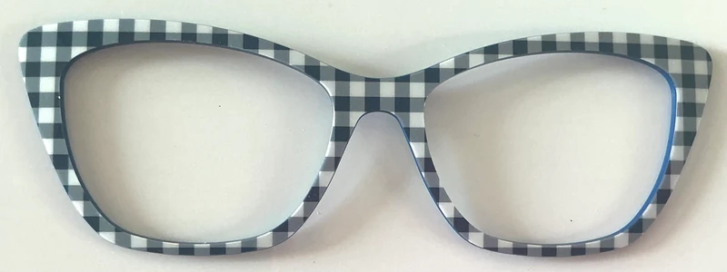 PAIR Wanda Topper; navy and white checkered