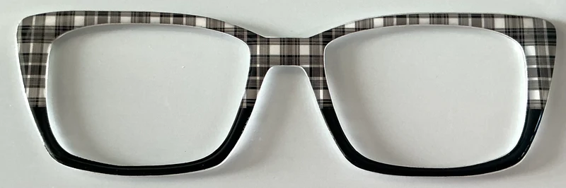 Kirby Topper; black and white checkered to black split