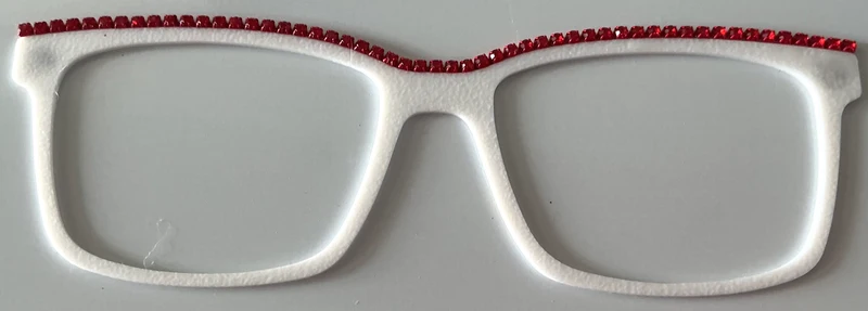 Kirby Topper; white blank with red rhinestone top