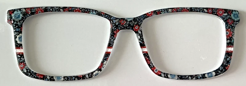 Kirby Topper; red and blue floral with glitter