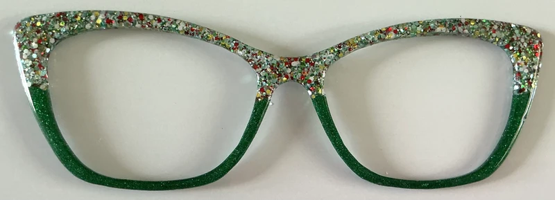 Wanda Topper; chunky glitter/green split