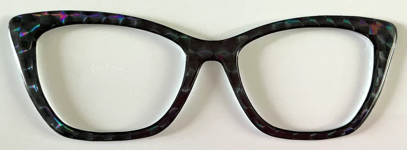Wanda Topper; black holographic prisms