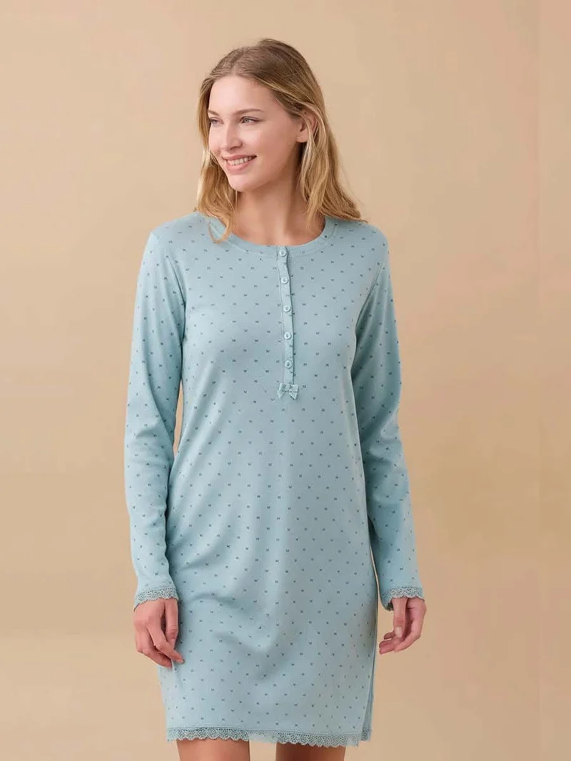 Camicia da Notte Donna in Caldo Cotone Articolo Cuore - Noidinotte