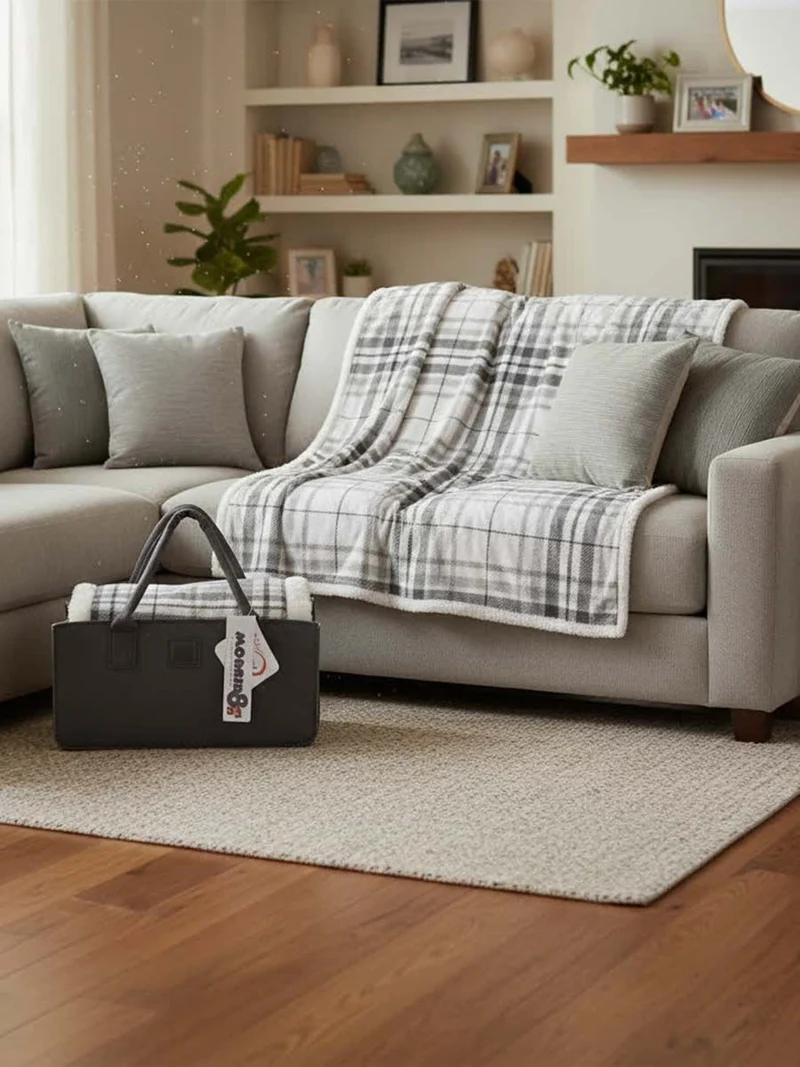 Plaid Morbidotto In Borsa Feltro Scotland - Daunex