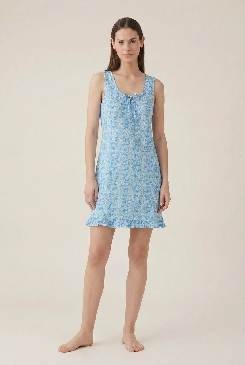 Camicia da Notte Donna in Cotone a Spalla Larga - Noidinotte