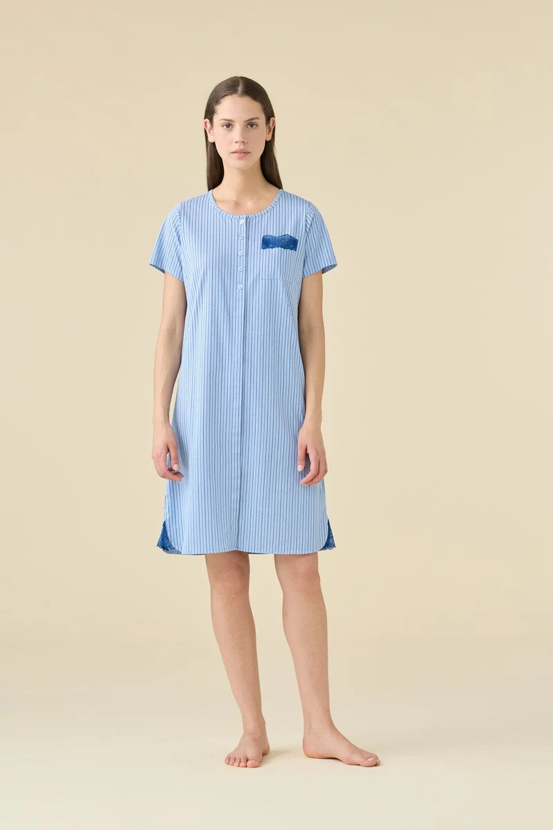 Camicia da Notte Donna Estiva Noidinotte in Jersey di Cotone