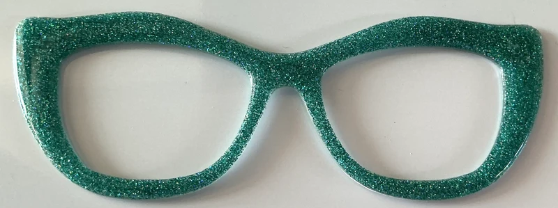 Wanda Topper; turquoise glitter