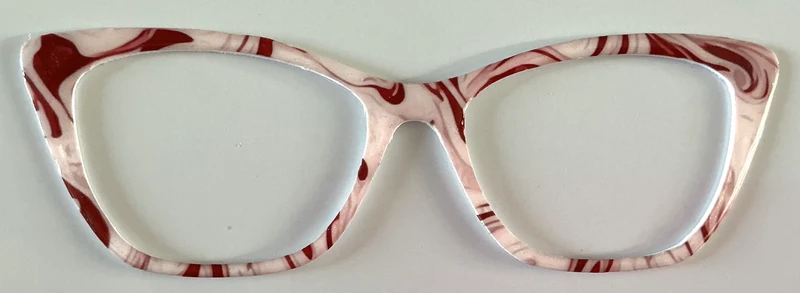 Wanda Topper; maroon and pink paint swirls