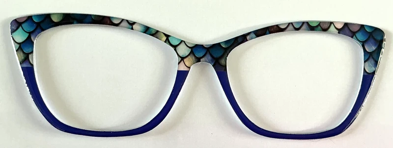 Wanda Topper; mermaid scales/blue split