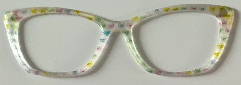 Wanda Topper; pastel conversation hearts