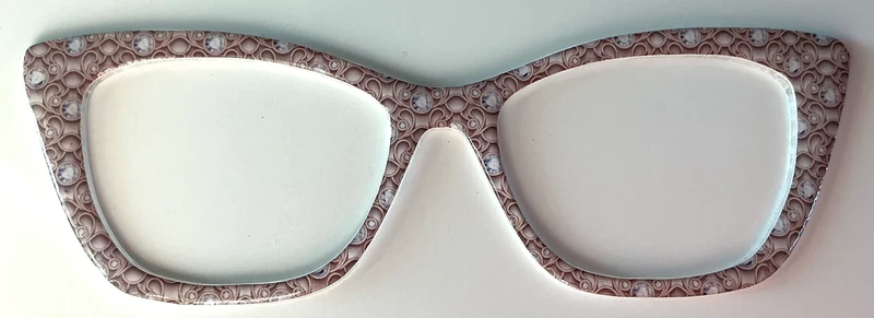 Wanda Topper; pale pink swirls and gems design