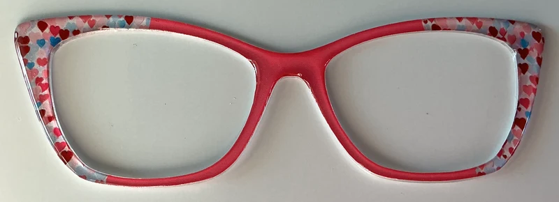 Wanda Topper; hearts/pink vertical split