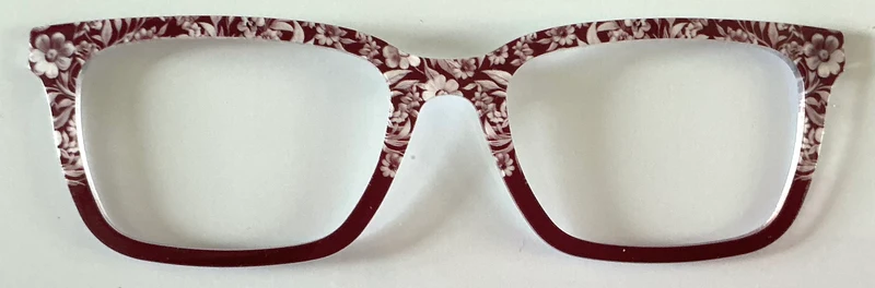 PAIR Larkin Topper; white floral on burgundy fade