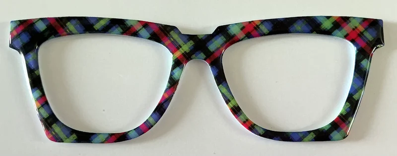 Harper Topper; Busy Bee; blue and red and green on black plaid