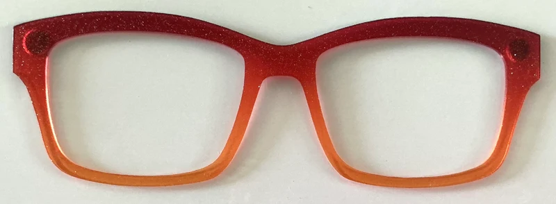 Kirby Topper; red to orange gradient with glitter