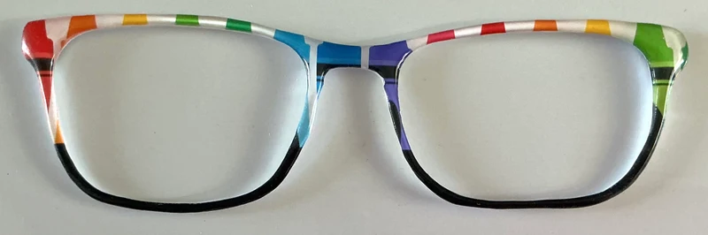 Casper Topper; rainbow crayons/black fade