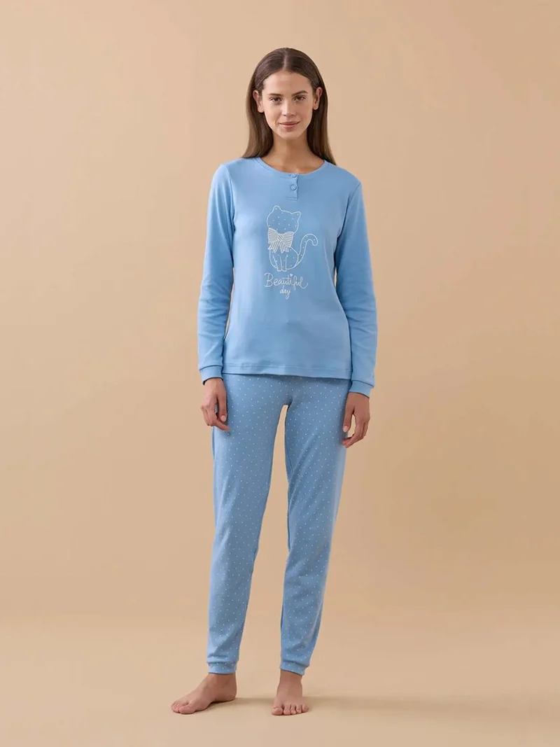 Pigiama Donna Invernale in Caldo Cotone Articolo Pois - Noidinotte