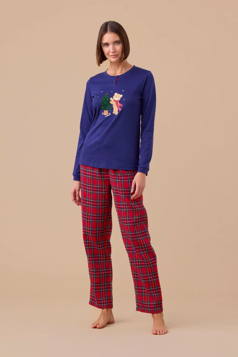 Pigiama Donna in Caldo Cotone Articolo Christmas Tree - Noidinotte