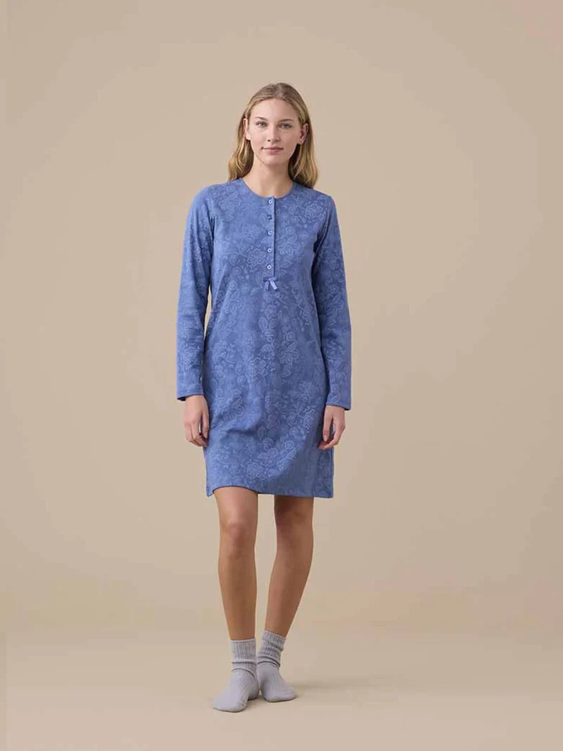 Camicia da Notte Donna Caldo Cotone Articolo Flory - Noidinotte