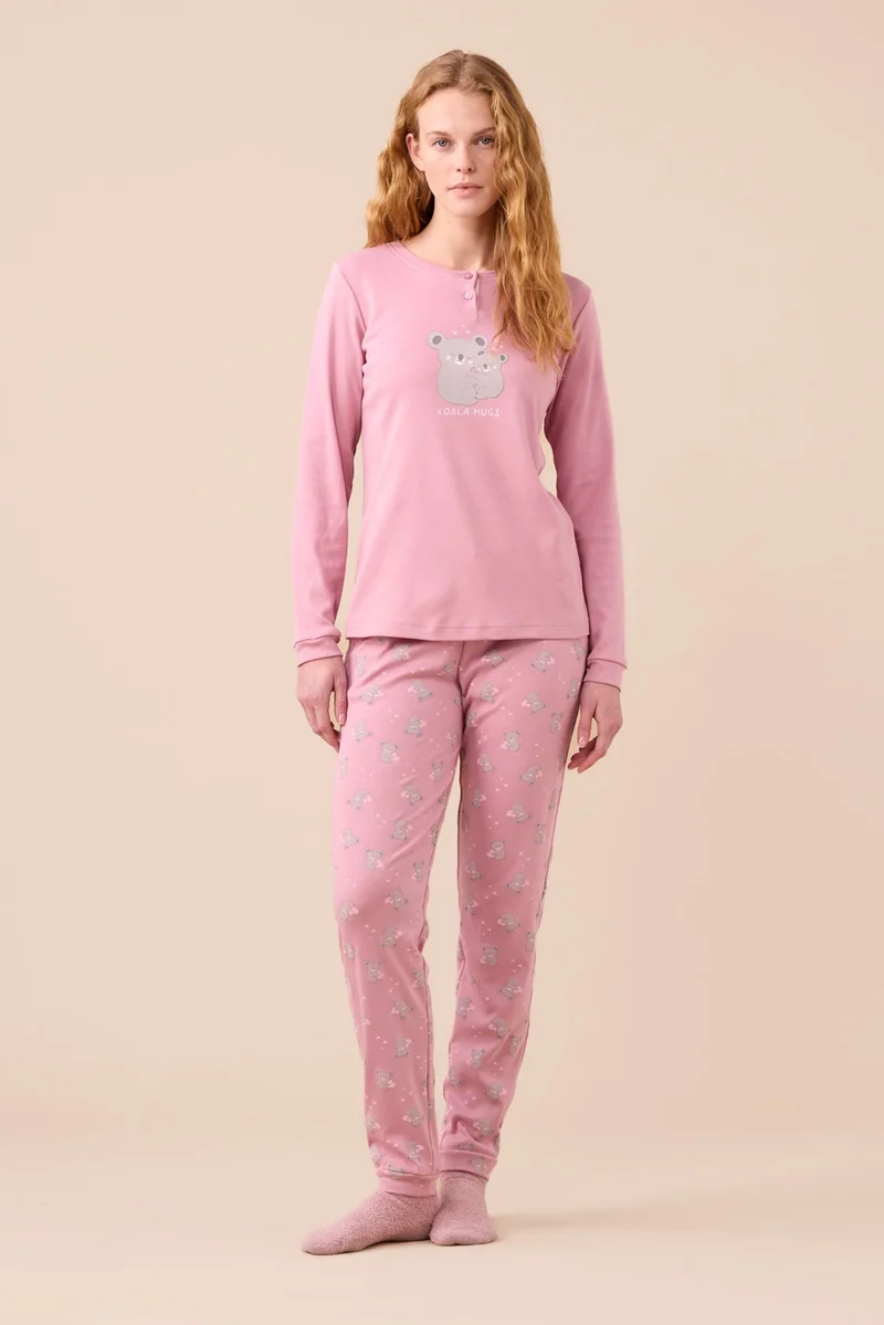 Pigiama Donna Caldo Cotone Articolo Koala - Noidinotte