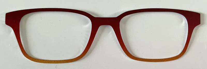 Finley Topper; metal; burgundy to orange gradient