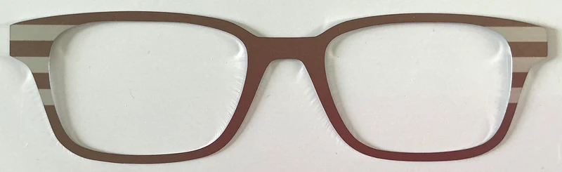 Finley Topper; metal; taupe stripes