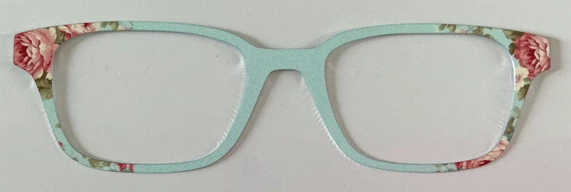 Finley Topper; metal; light green with corner roses