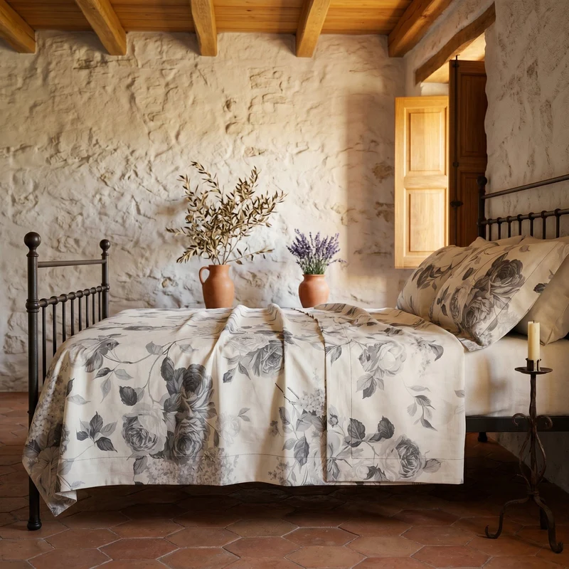 Completo Letto Sanderson Daltex – Cotone Naturale Floreale 100% Made in Italy