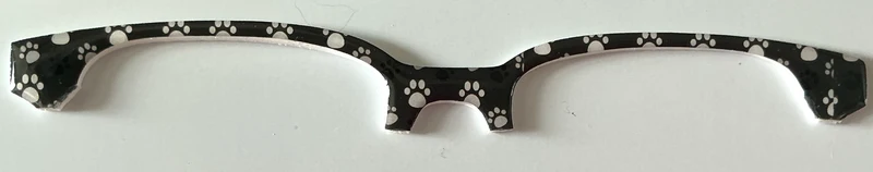 Larkin Brow Topper; white paw prints on black