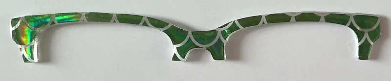 Larkin Brow Topper; holographic green mermaid scales