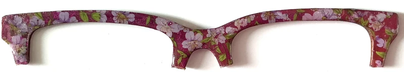 Larkin Brow Topper; pink flowers on burgundy