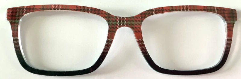 PAIR Larkin Topper; red and green plaid to black fade
