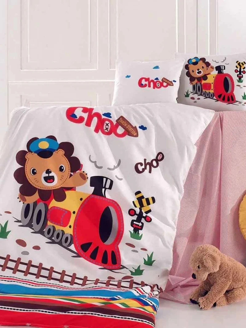 Parure Copripiumino BabyDream Puro Cotone Naturale Train - Daunex
