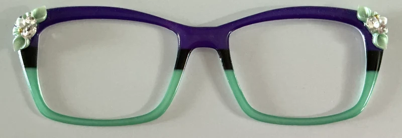 Kirby Topper; Busy Bee; purple/green stripe with flower embellishments