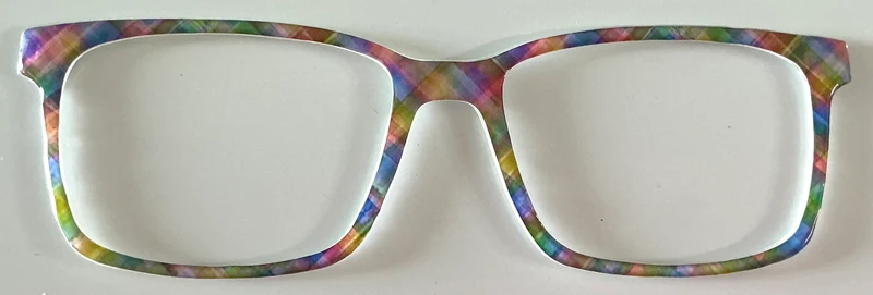 Kirby Topper; thin and flexible; rainbow plaid