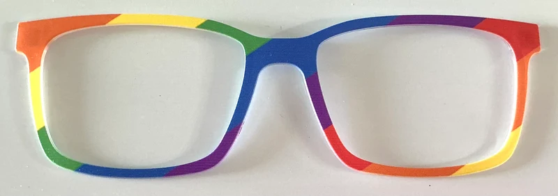 Kirby Topper; rainbow diagonal stripes