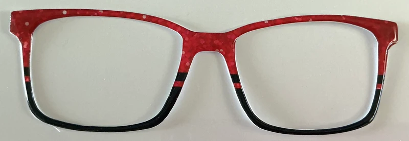 Kirby Topper; Feelin Fancy, red faux glitter to black stripes