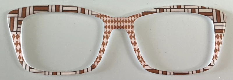 Kirby Topper; hybrid; brown and white rectangles/diamond vertical split