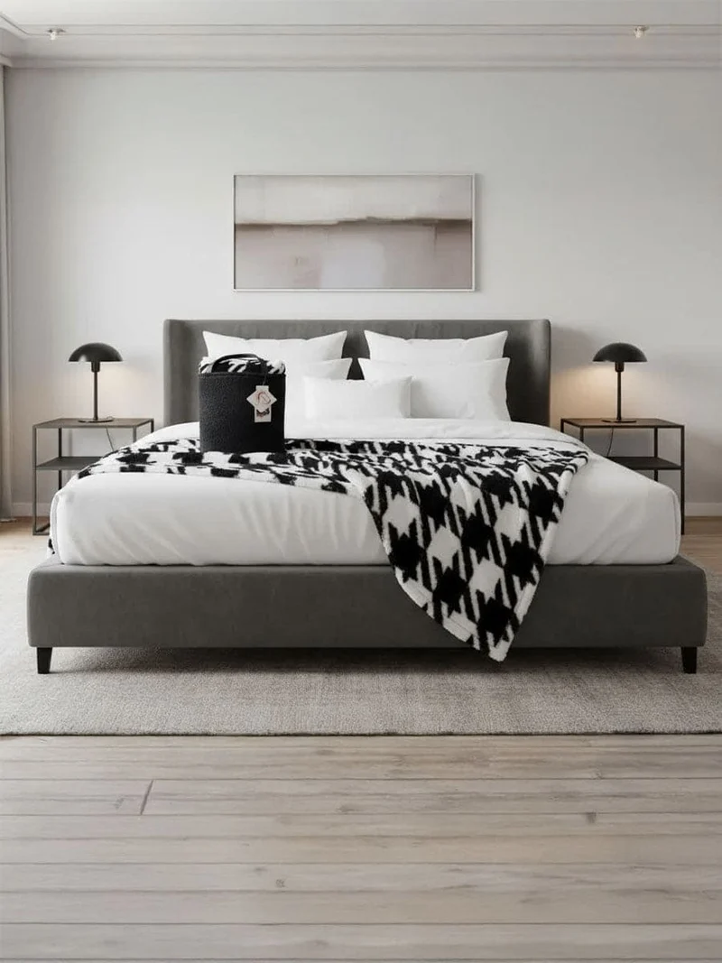 Plaid Morbidotto Sherpa Pied De Poule - Daunex