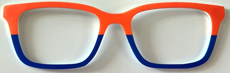 Larkin Topper; orange/blue split