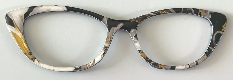 Ella Topper; gray and gold swirls on black
