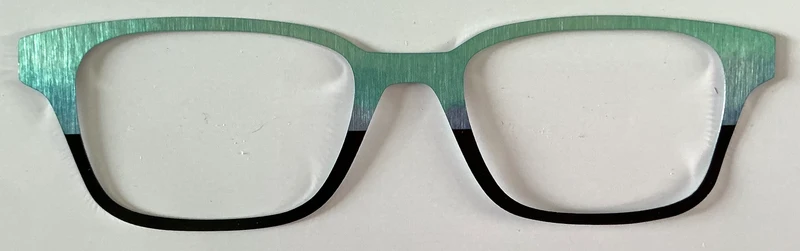 Finley Topper; metal; aqua to black
