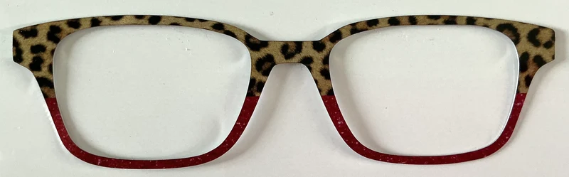 Finley Topper; metal; leopard fur/red split